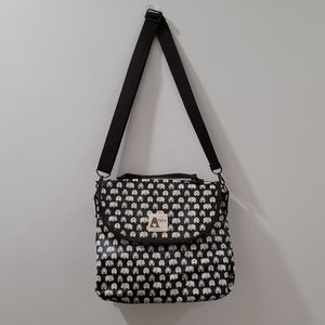 Black, Cream and Brown Cute Hippo Print Bag